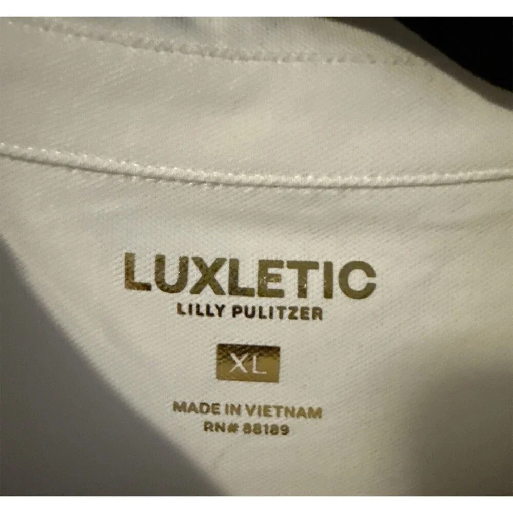 Lilly Pulitzer Luxletic Frida Polo Womens XL White UPF 50+ Gone Shellin NWT - Picture 7 of 7